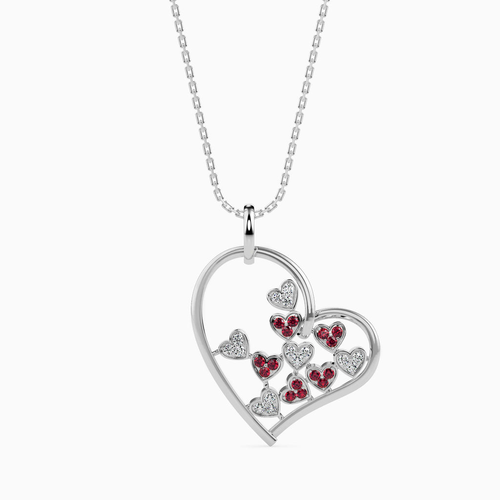 Platinum Ruby Heart Pendant with Diamond for Women JL PT P 18023  VVS-GH Jewelove.US
