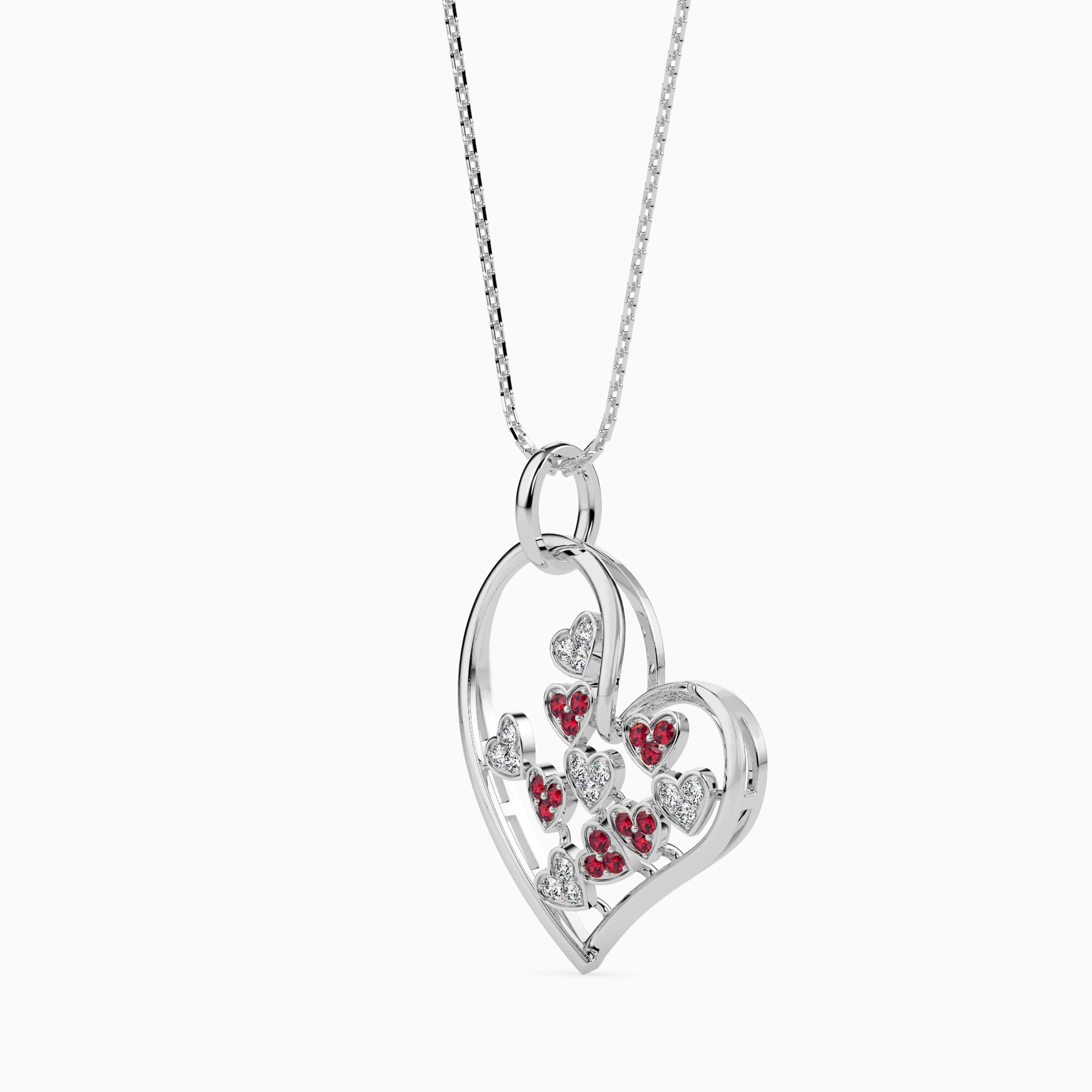 Platinum Ruby Heart Pendant with Diamond for Women JL PT P 18023   Jewelove.US