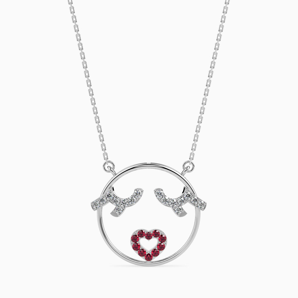 Platinum Ruby Heart in Circle Pendant with Diamond for Women JL PT P 18024  VVS-GH Jewelove.US