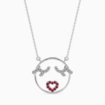 Load image into Gallery viewer, Platinum Ruby Heart in Circle Pendant with Diamond for Women JL PT P 18024  VVS-GH Jewelove.US
