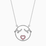 Load image into Gallery viewer, Platinum Ruby Heart in Circle Pendant with Diamond for Women JL PT P 18024   Jewelove.US
