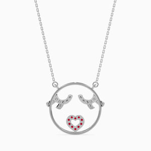 Platinum Ruby Heart in Circle Pendant with Diamond for Women JL PT P 18024   Jewelove.US