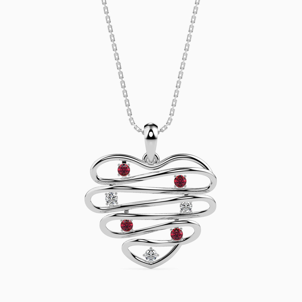 Designer Platinum Ruby Heart Pendant with Diamond for Women JL PT P 18025  VVS-GH Jewelove.US