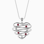 Load image into Gallery viewer, Designer Platinum Ruby Heart Pendant with Diamond for Women JL PT P 18025  VVS-GH Jewelove.US
