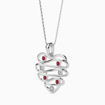 Load image into Gallery viewer, Designer Platinum Ruby Heart Pendant with Diamond for Women JL PT P 18025   Jewelove.US
