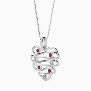 Designer Platinum Ruby Heart Pendant with Diamond for Women JL PT P 18025   Jewelove.US