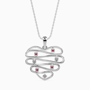 Designer Platinum Ruby Heart Pendant with Diamond for Women JL PT P 18025   Jewelove.US