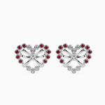 Load image into Gallery viewer, Platinum Ruby &amp; Diamond Heart Earrings JL PT E 18026  VVS-GH Jewelove.US
