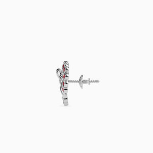 Platinum Ruby & Diamond Heart Earrings JL PT E 18026   Jewelove.US