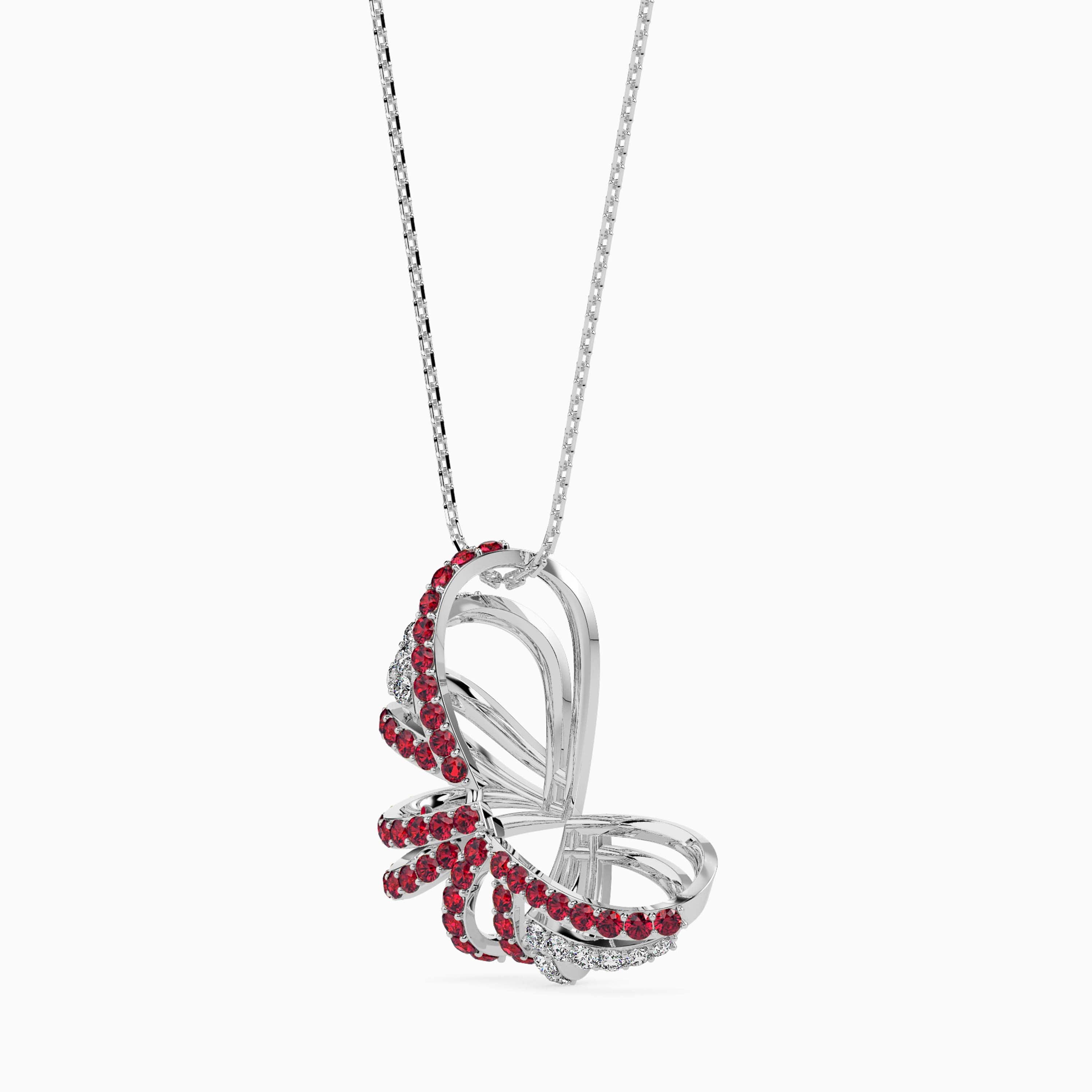 Designer Platinum Ruby Butterfly Pendant with Diamond for Women JL PT P 18027   Jewelove.US