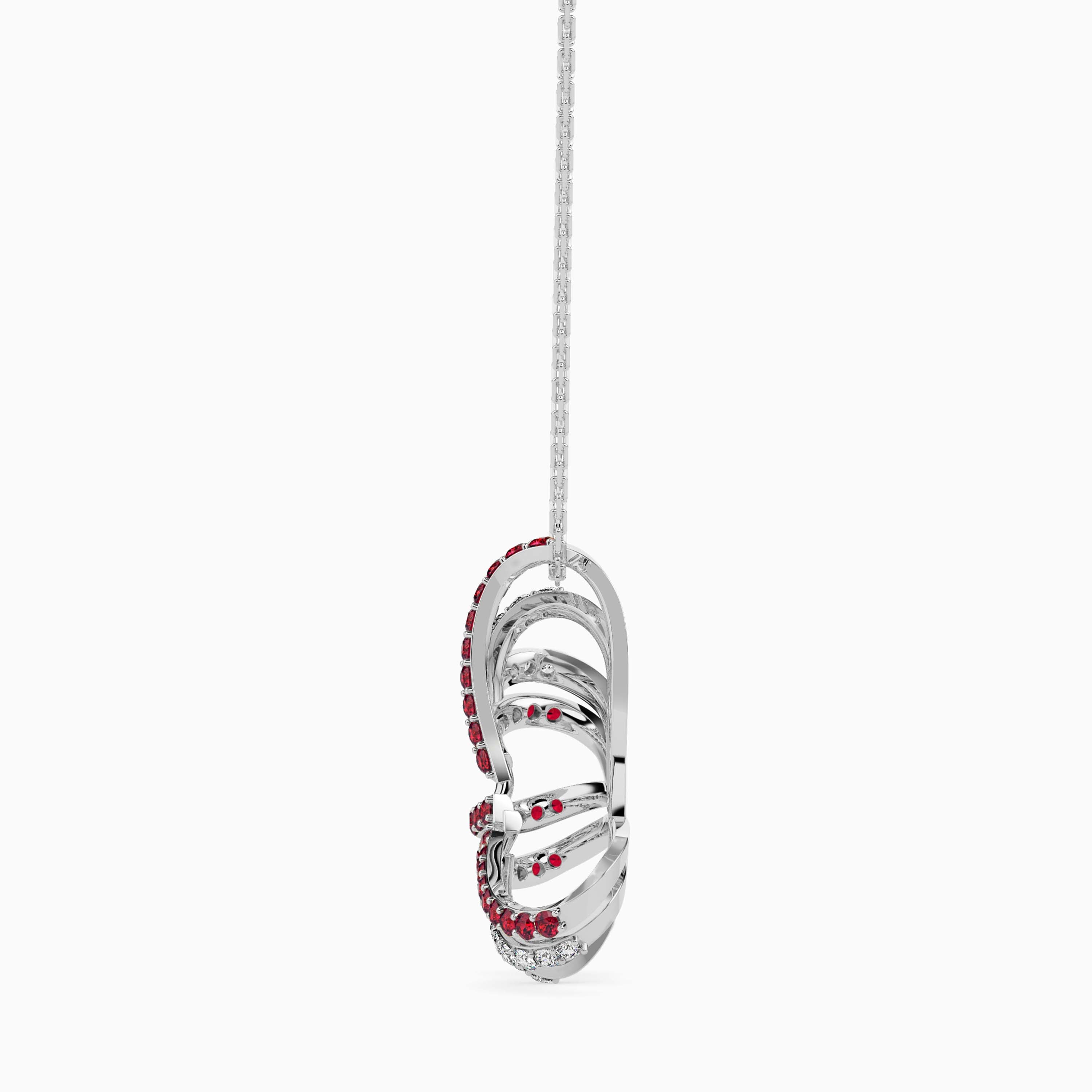 Designer Platinum Ruby Butterfly Pendant with Diamond for Women JL PT P 18027   Jewelove.US
