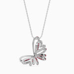 Load image into Gallery viewer, Designer Platinum Ruby Butterfly Pendant with Diamond for Women JL PT P 18027   Jewelove.US
