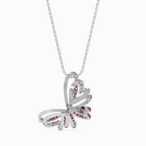 Designer Platinum Ruby Butterfly Pendant with Diamond for Women JL PT P 18027   Jewelove.US