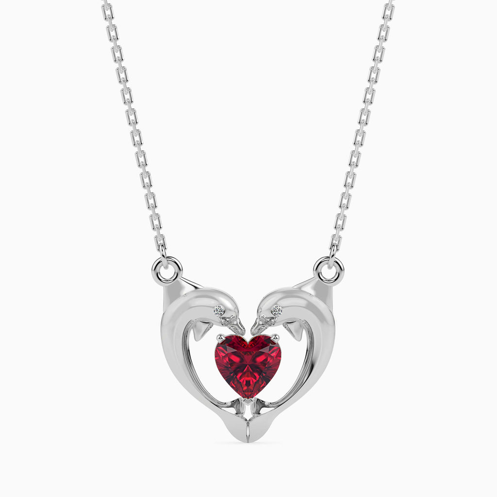 Platinum Ruby Heart Pendant with Diamond for Women JL PT P 18028  VVS-GH Jewelove.US