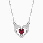 Load image into Gallery viewer, Platinum Ruby Heart Pendant with Diamond for Women JL PT P 18028  VVS-GH Jewelove.US

