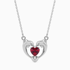 Platinum Ruby Heart Pendant with Diamond for Women JL PT P 18028  VVS-GH Jewelove.US