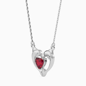 Platinum Ruby Heart Pendant with Diamond for Women JL PT P 18028   Jewelove.US