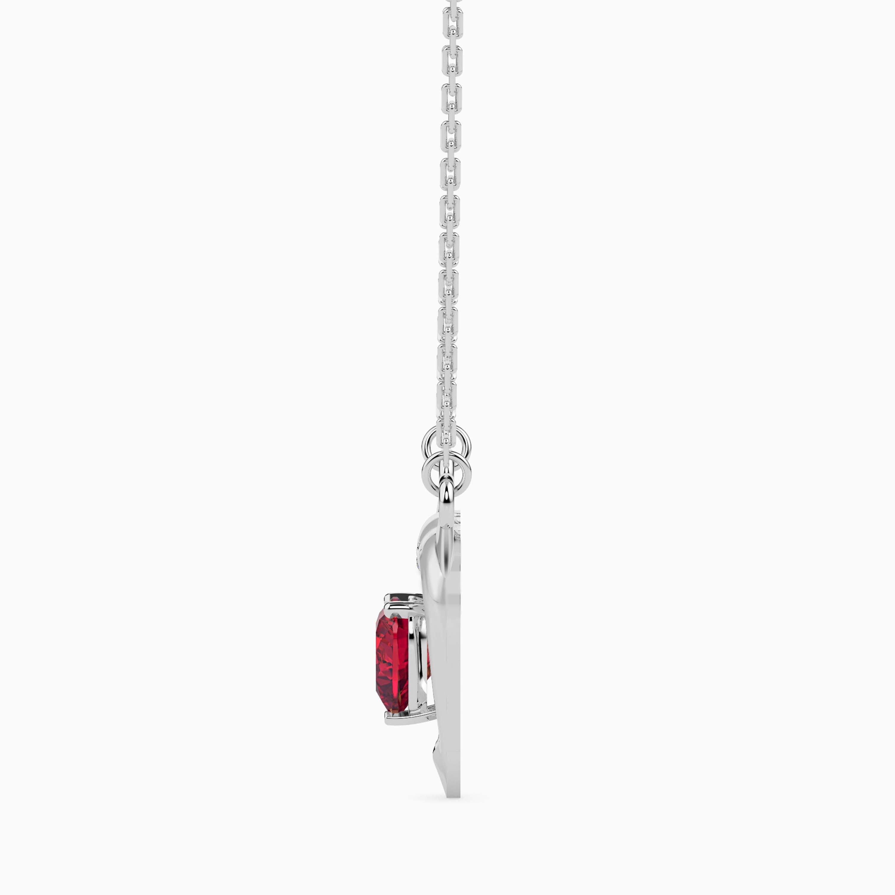 Platinum Ruby Heart Pendant with Diamond for Women JL PT P 18028   Jewelove.US