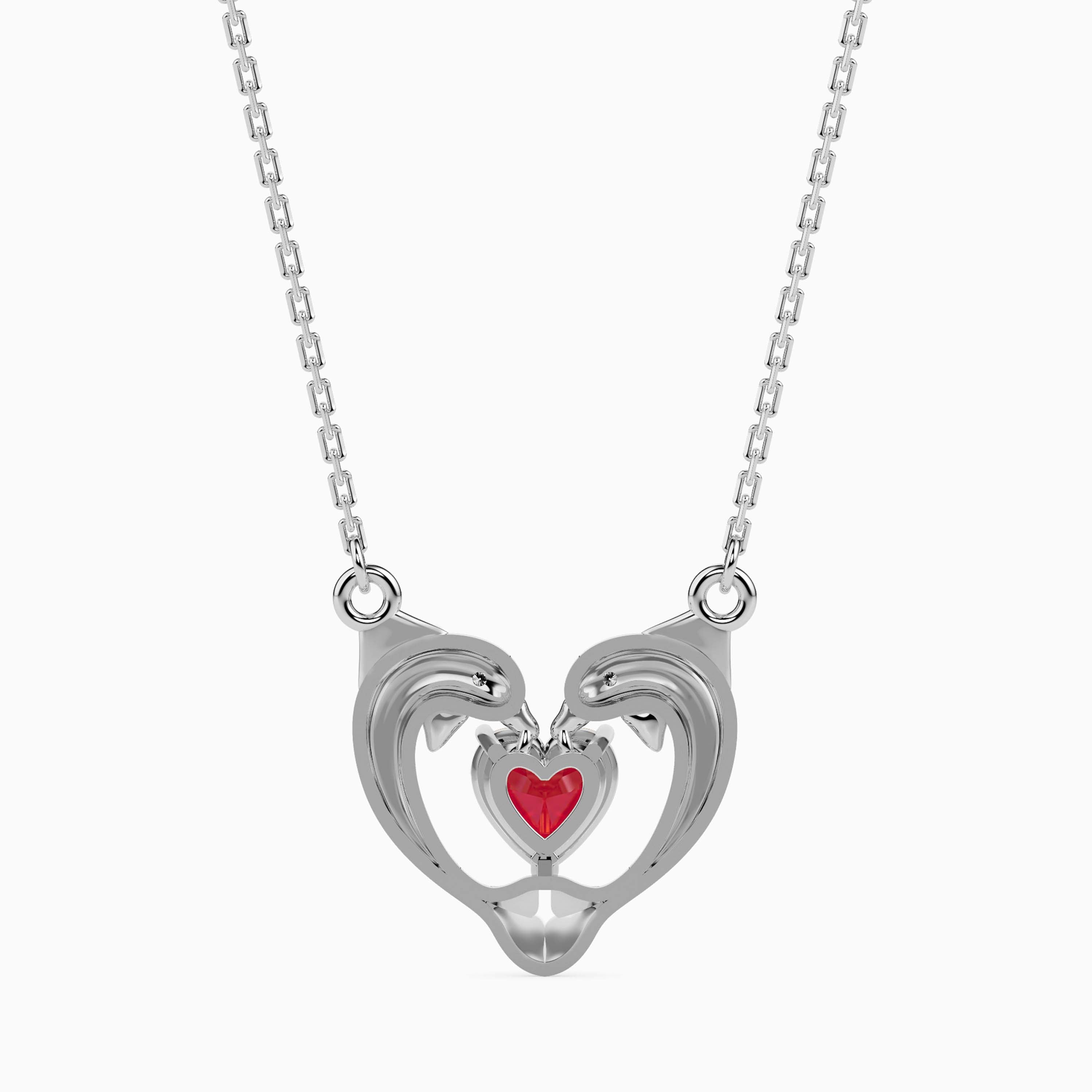 Platinum Ruby Heart Pendant with Diamond for Women JL PT P 18028   Jewelove.US