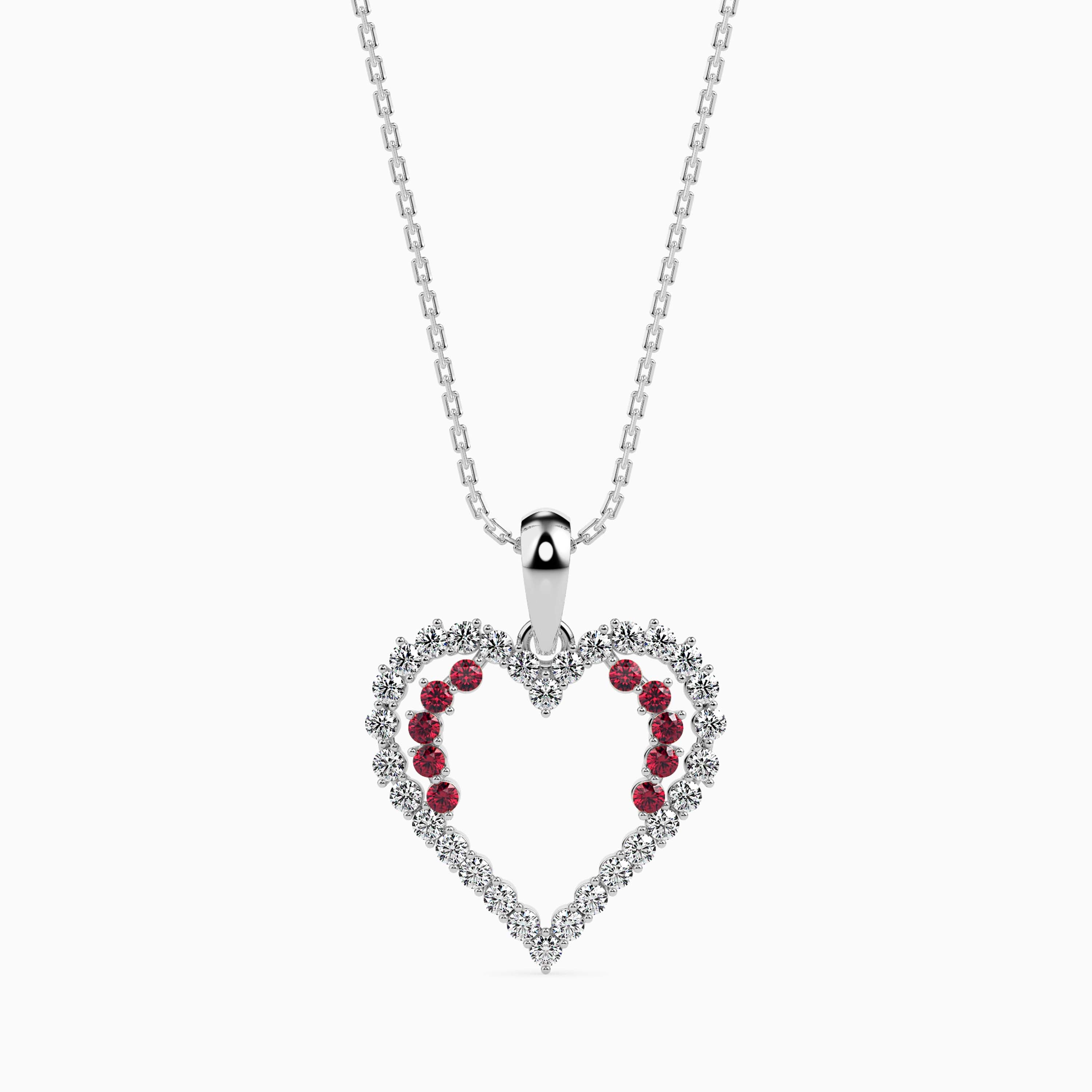 Platinum Ruby Heart Pendant with Diamond for Women JL PT P 18029  VVS-GH Jewelove.US