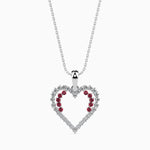 Load image into Gallery viewer, Platinum Ruby Heart Pendant with Diamond for Women JL PT P 18029  VVS-GH Jewelove.US
