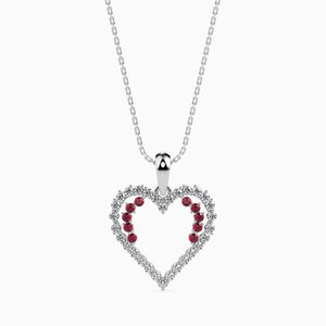 Platinum Ruby Heart Pendant with Diamond for Women JL PT P 18029  VVS-GH Jewelove.US