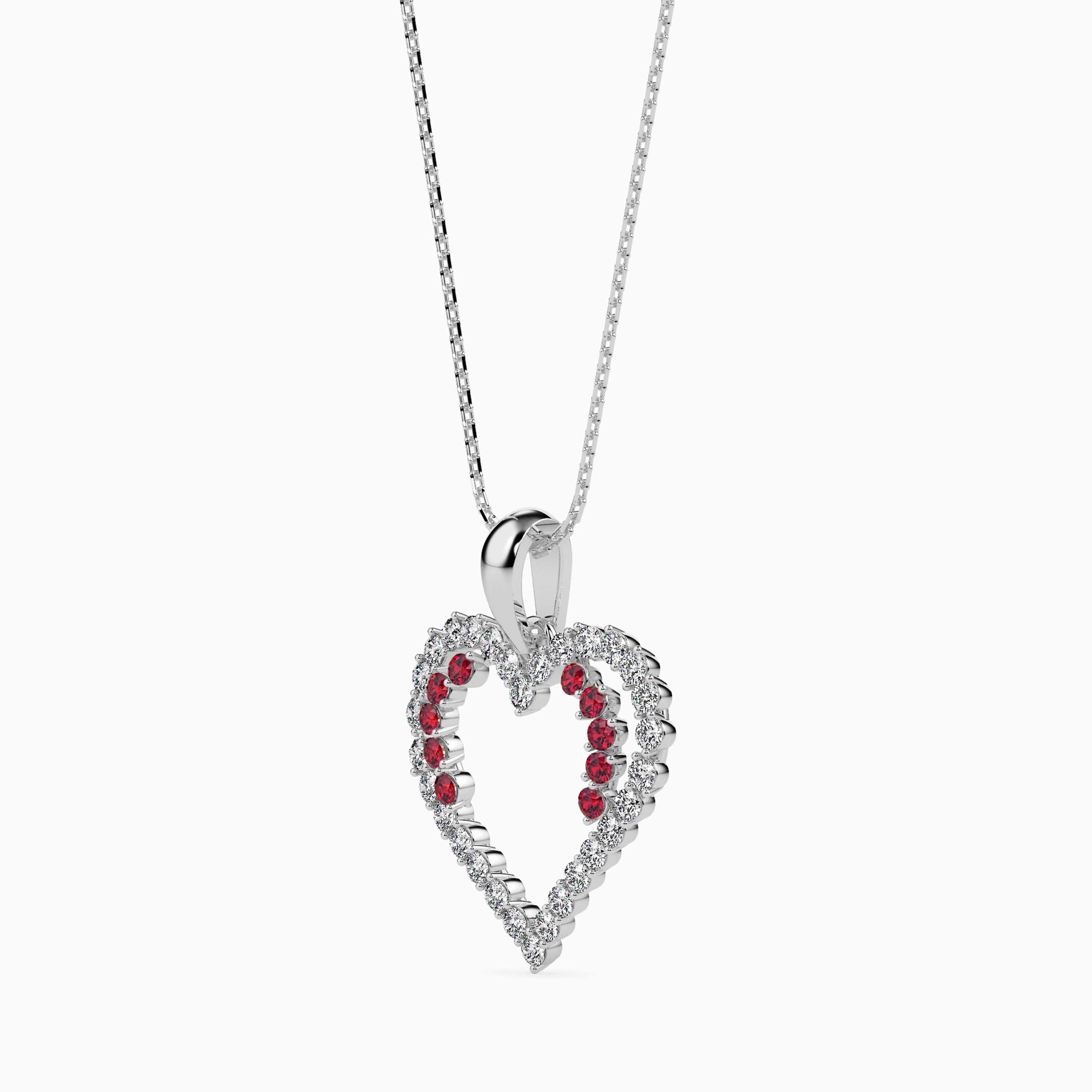 Platinum Ruby Heart Pendant with Diamond for Women JL PT P 18029   Jewelove.US