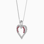Load image into Gallery viewer, Platinum Ruby Heart Pendant with Diamond for Women JL PT P 18029   Jewelove.US

