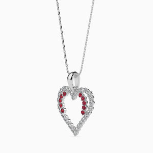 Platinum Ruby Heart Pendant with Diamond for Women JL PT P 18029   Jewelove.US