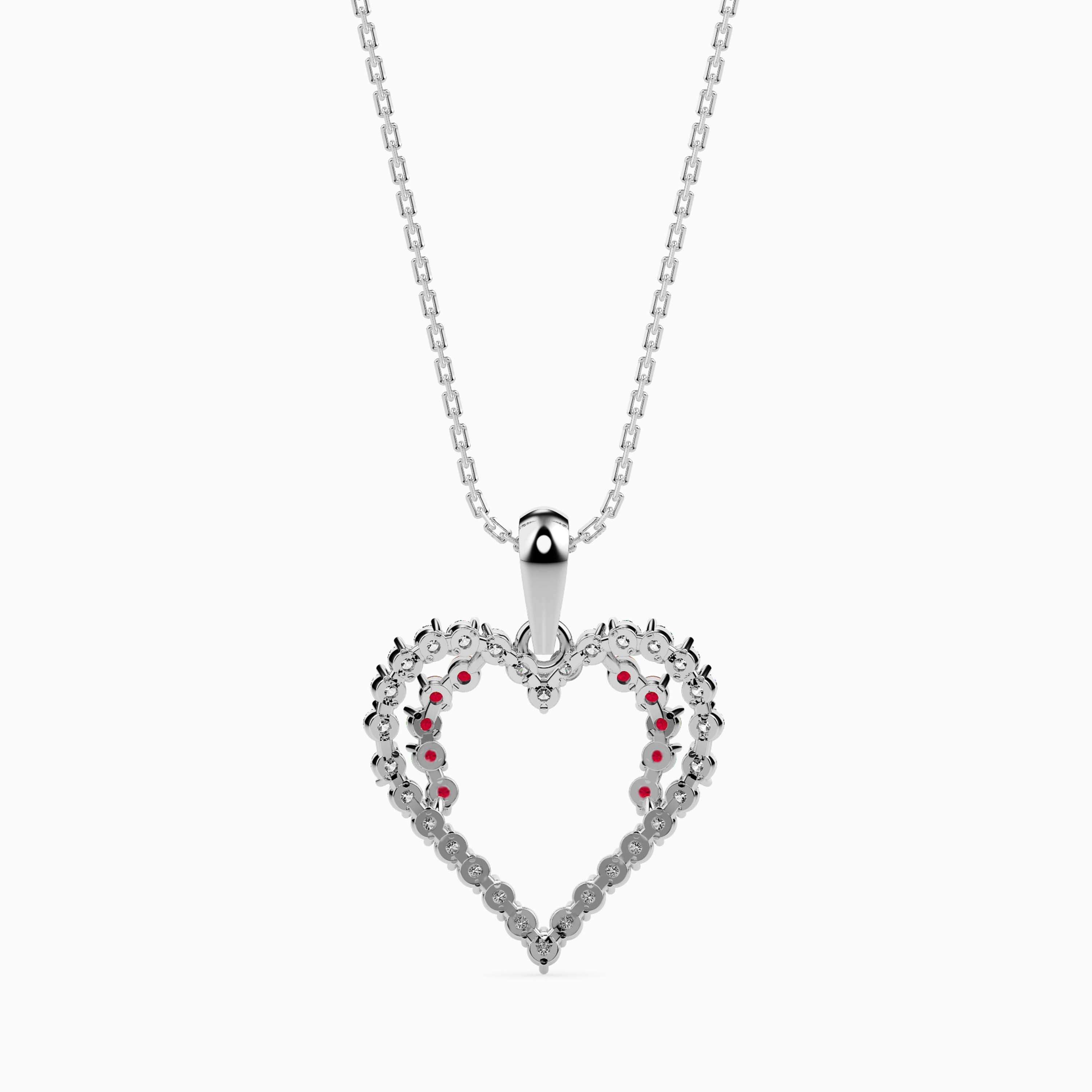 Platinum Ruby Heart Pendant with Diamond for Women JL PT P 18029   Jewelove.US