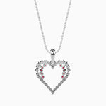 Load image into Gallery viewer, Platinum Ruby Heart Pendant with Diamond for Women JL PT P 18029   Jewelove.US
