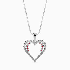 Platinum Ruby Heart Pendant with Diamond for Women JL PT P 18029   Jewelove.US