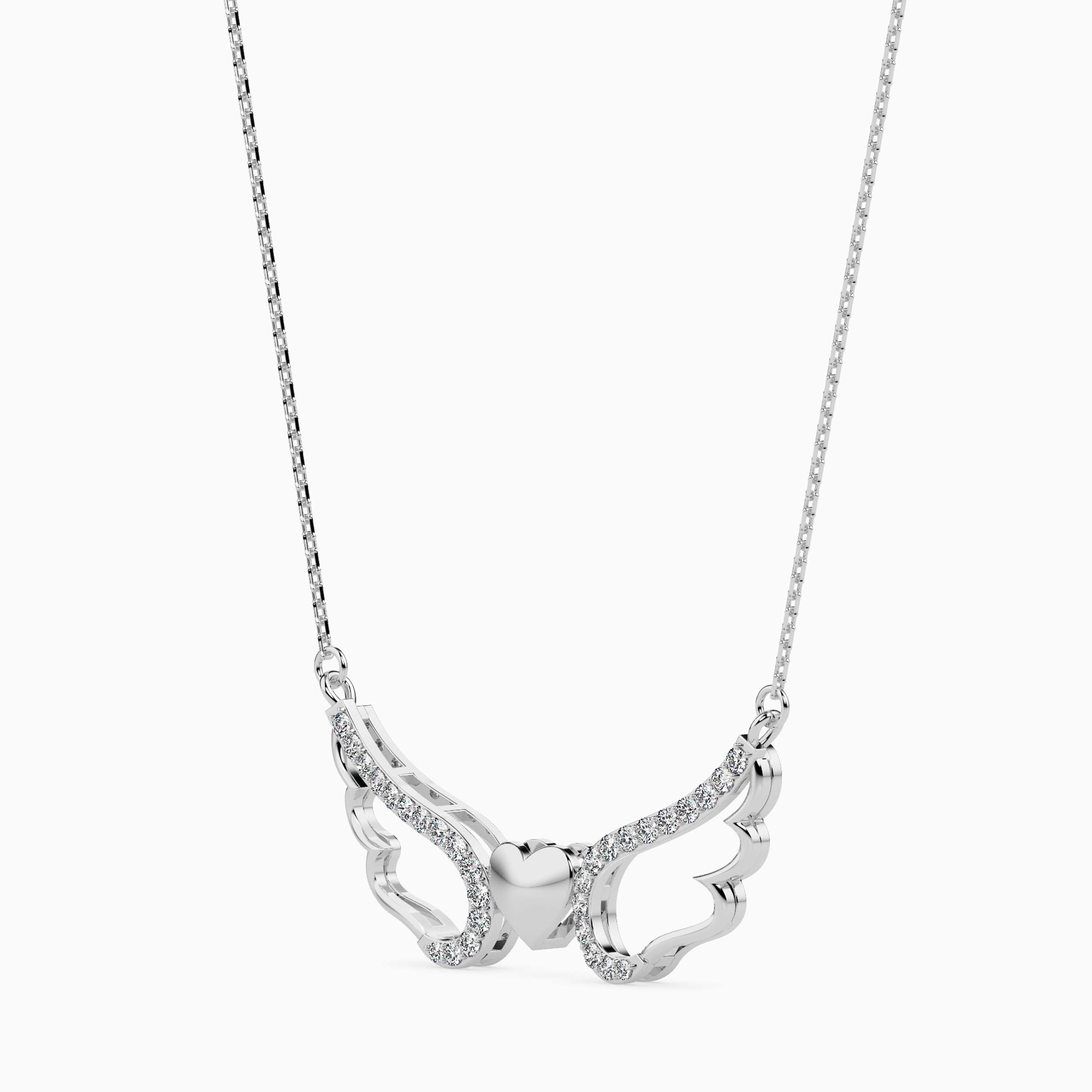 Beautiful Platinum Diamonds Heart Wings Pendant for Women JL PT P 18030   Jewelove.US