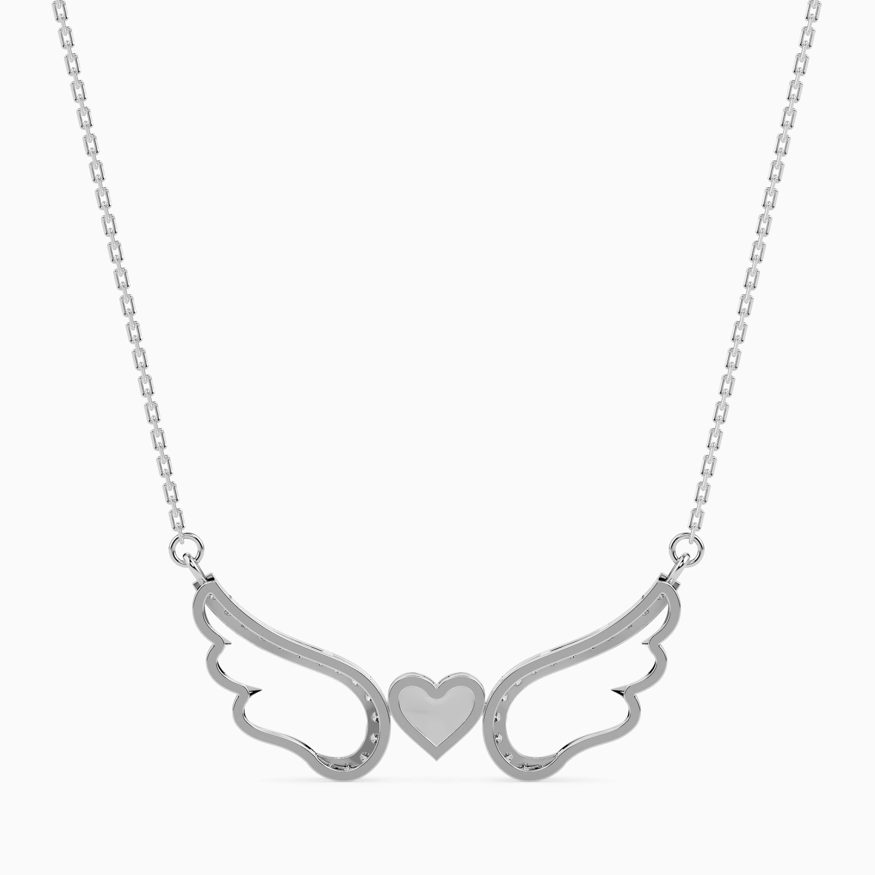 Beautiful Platinum Diamonds Heart Wings Pendant for Women JL PT P 18030   Jewelove.US