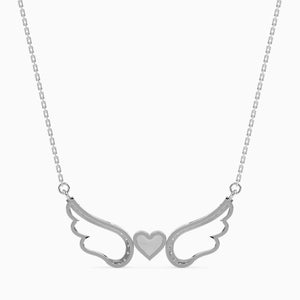 Beautiful Platinum Diamonds Heart Wings Pendant for Women JL PT P 18030   Jewelove.US