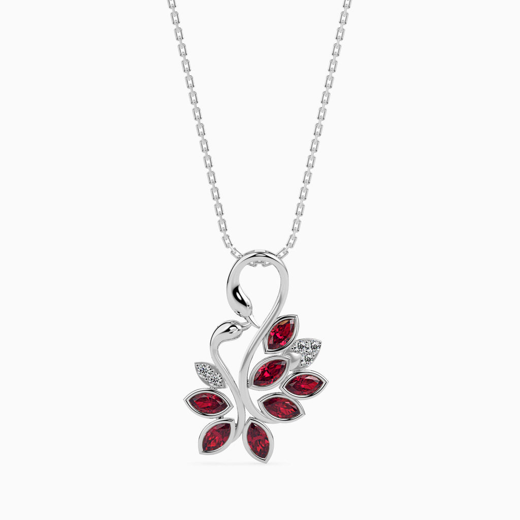 Platinum Marquise Ruby Pendant with Diamond for Women JL PT P 18031  Women-s-Band-only-VVS-GH Jewelove.US