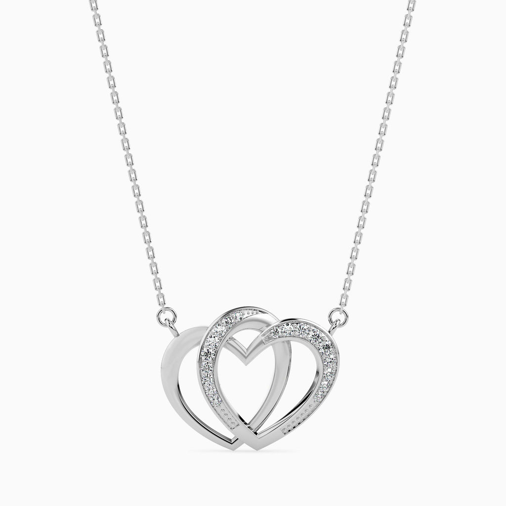 Platinum Diamonds Pendant with Double Heart for Women JL PT P 18037  VVS-GH Jewelove.US