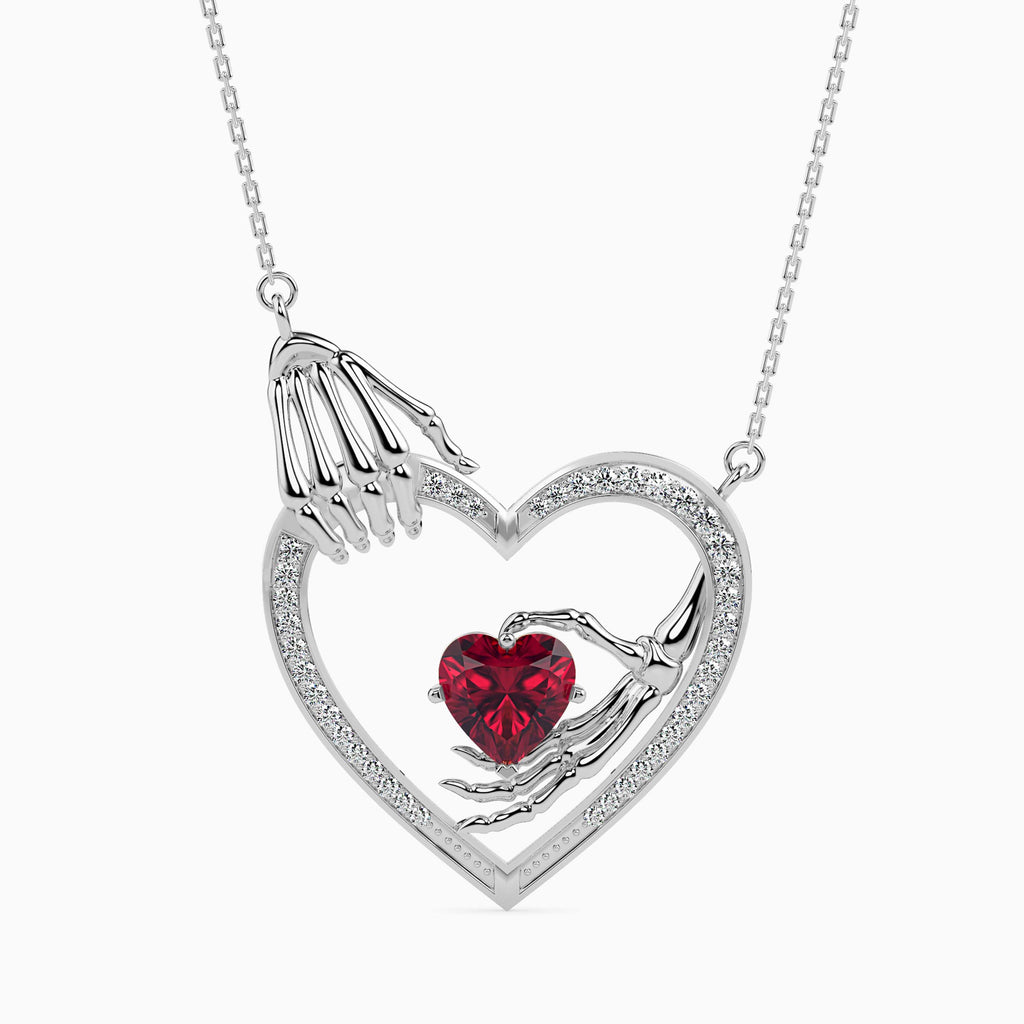 Platinum Ruby Heart Pendant with Diamond for Women JL PT P 18038  VVS-GH Jewelove.US