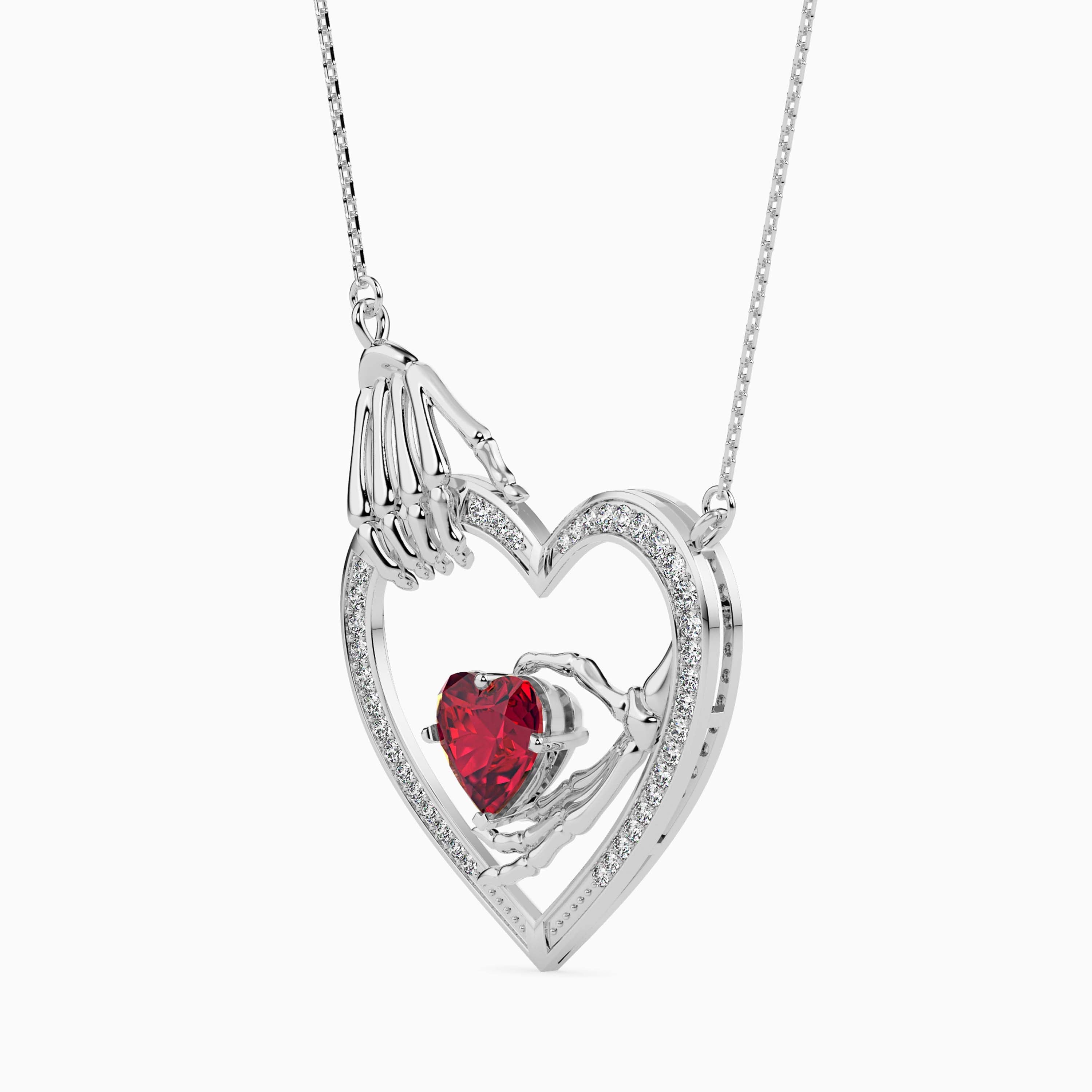 Platinum Ruby Heart Pendant with Diamond for Women JL PT P 18038   Jewelove.US