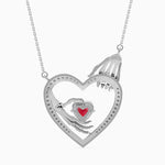 Load image into Gallery viewer, Platinum Ruby Heart Pendant with Diamond for Women JL PT P 18038   Jewelove.US
