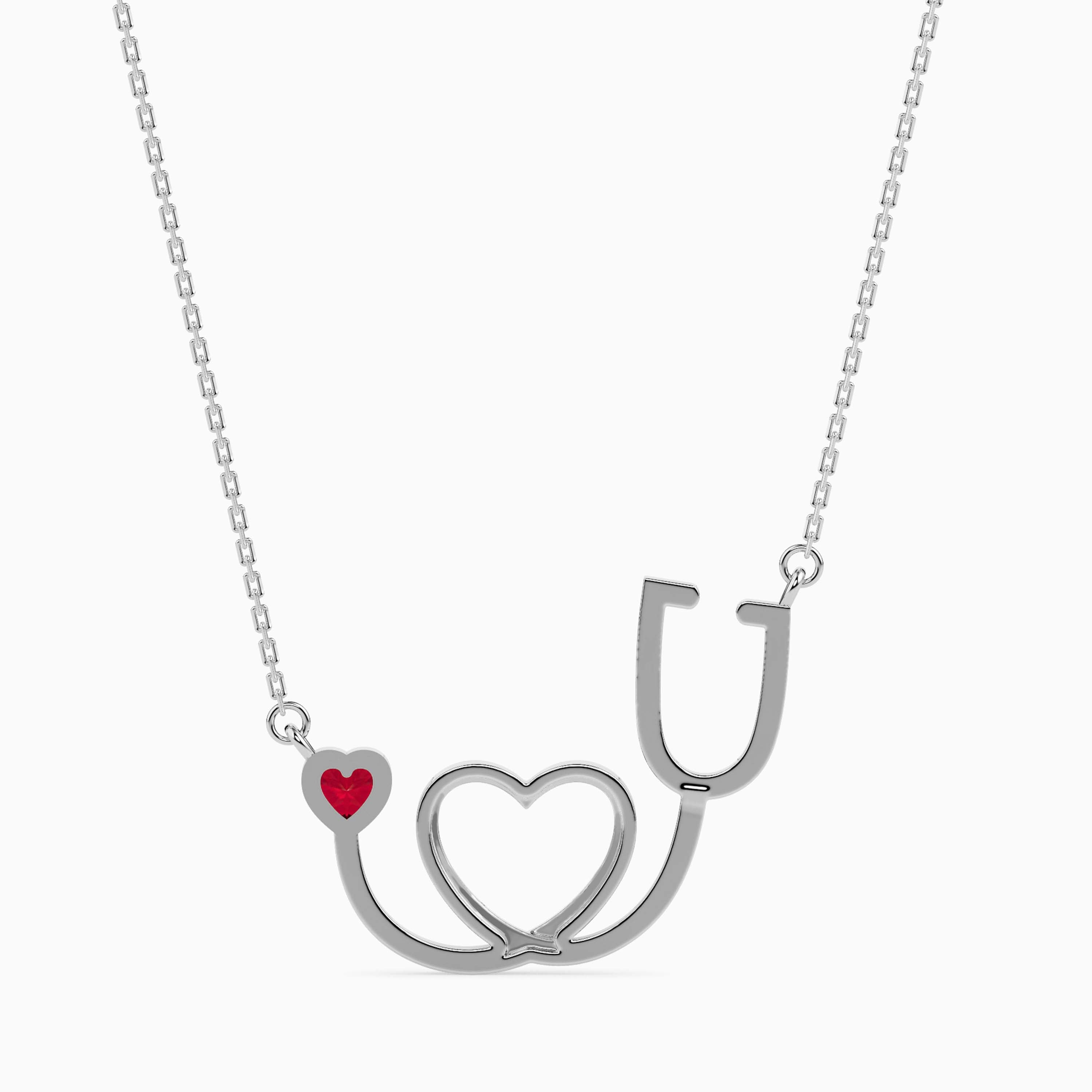 Platinum Ruby Heart Pendant for Women JL PT P 18044   Jewelove.US