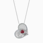 Load image into Gallery viewer, Platinum Ruby Heart Pendant with Diamond for Women JL PT P 18045  VVS-GH Jewelove.US
