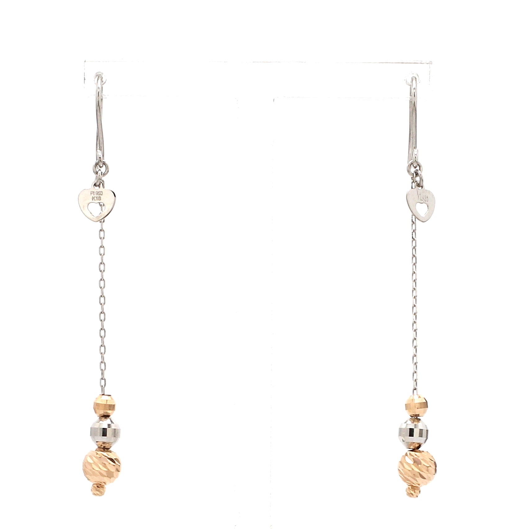 Japanese Platinum Earrings with Rose Gold for Women JL PT E 277   Jewelove.US