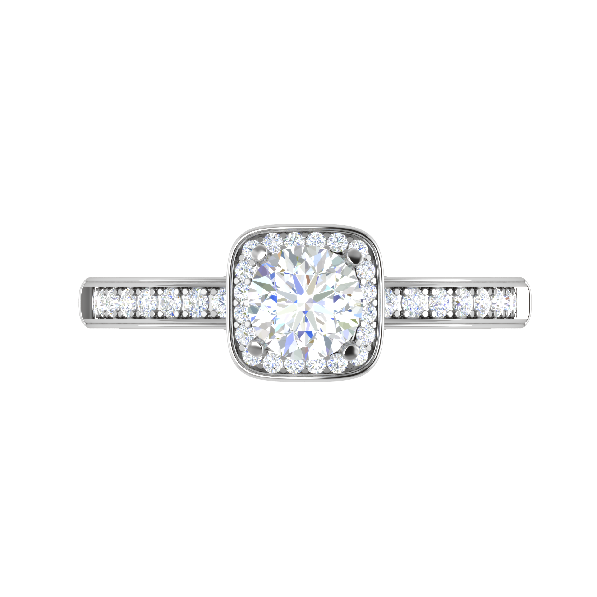 0.50 cts Solitaire Square Halod Diamond Shank Platinum Ring JL PT RH RD 190   Jewelove.US