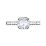 Load image into Gallery viewer, 0.50 cts Solitaire Square Halod Diamond Shank Platinum Ring JL PT RH RD 190   Jewelove.US
