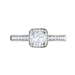 0.50 cts Solitaire Square Halod Diamond Shank Platinum Ring JL PT RH RD 190   Jewelove.US