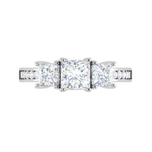 0.70 cts. Princess Cut Solitaire Platinum Shank Diamond Ring JL PT R3 PR 132   Jewelove.US