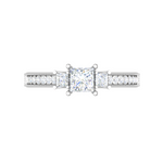 Load image into Gallery viewer, 0.30 cts. Princess Cut Diamond Diamond Shank Platinum Solitaire Engagement Ring JL PT 150   Jewelove.US
