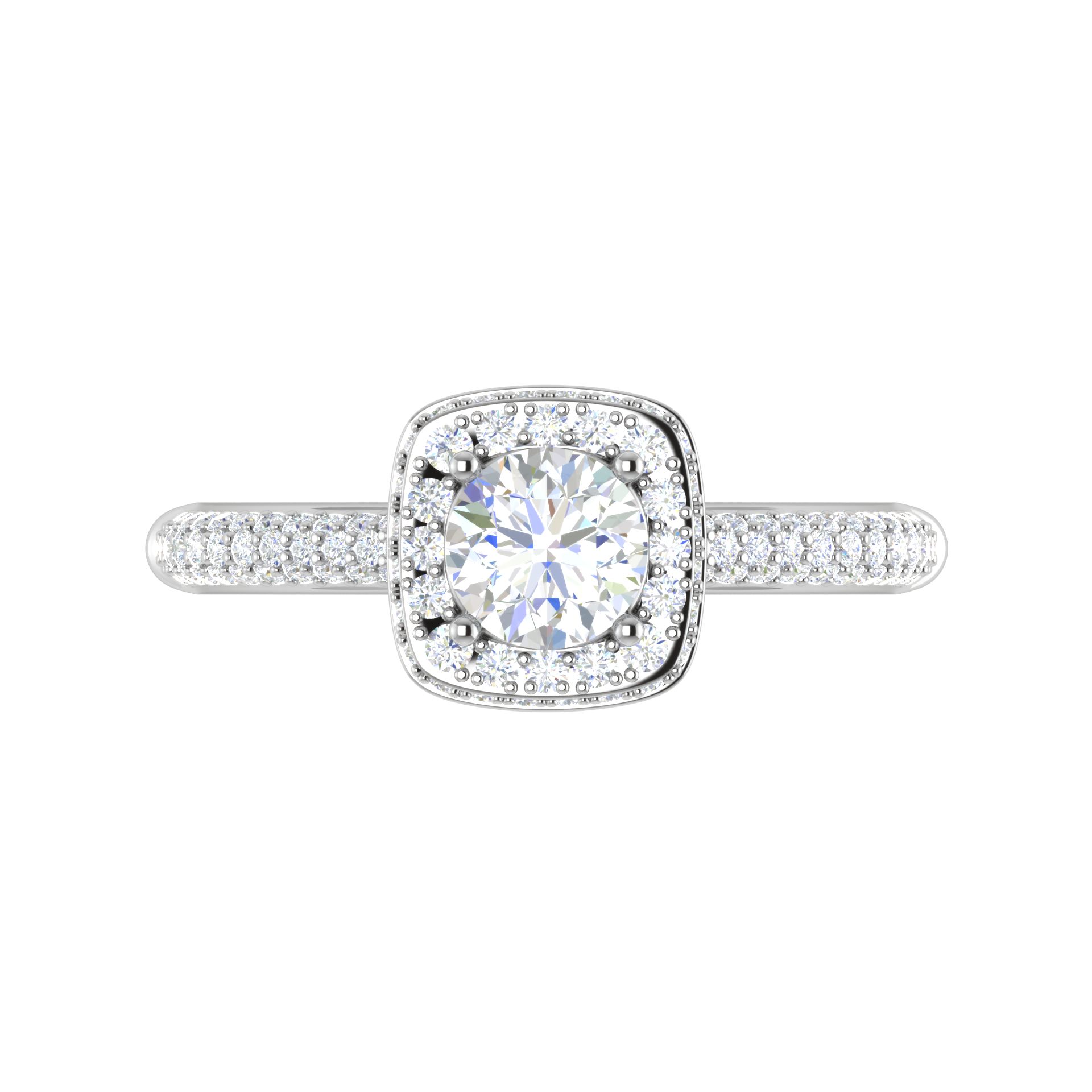 0.50 cts Double Square Diamond Split Solitaire Platinum Ring JL PT RH RD 231   Jewelove.US