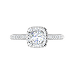 Load image into Gallery viewer, 0.50 cts Double Square Diamond Split Solitaire Platinum Ring JL PT RH RD 231   Jewelove.US
